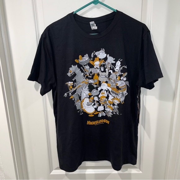 Threadfast Apparel Mens T Shirt Black Nickelodeon Characters 2021 Cotton Blend L - Picture 1 of 5